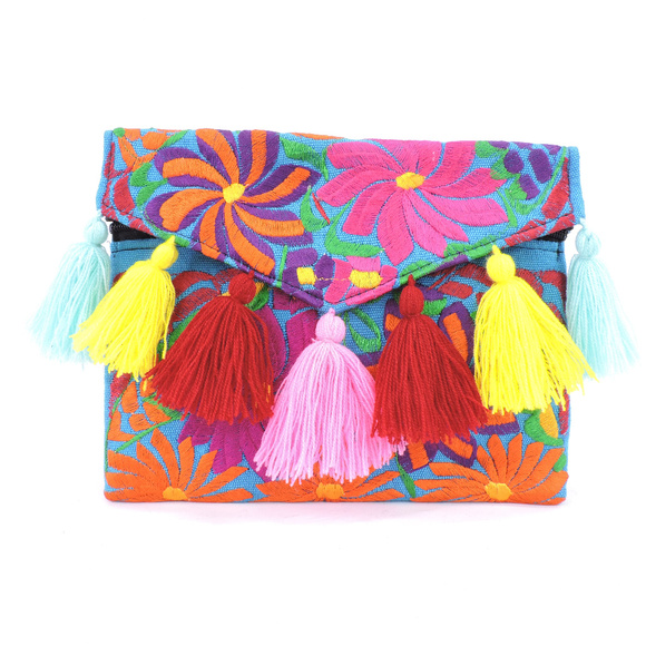 Handmade Boho Crossbody Purse Tassel Embroidered - Picture 1 of 3